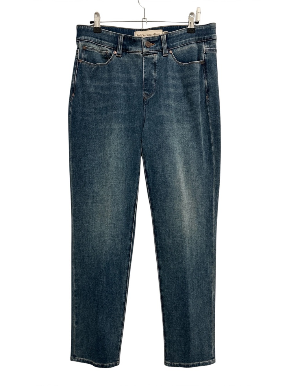 Soft Surroundings Supremely Soft 5 Pocket Straight Leg Medium Wash Jeans Medium